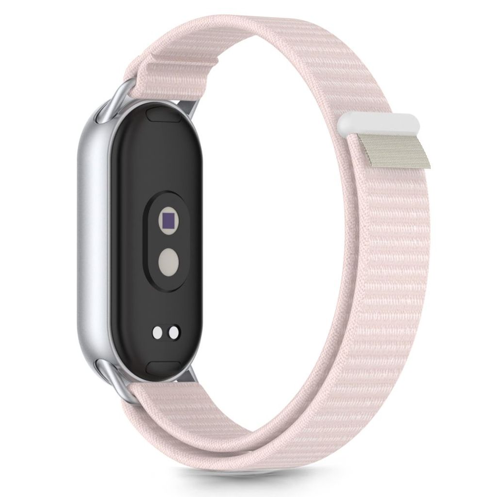 Tech-Protect Nylon Pro Kockarmband till Xiaomi Smart Band 8/9/10/NFC - Rosa/Grå