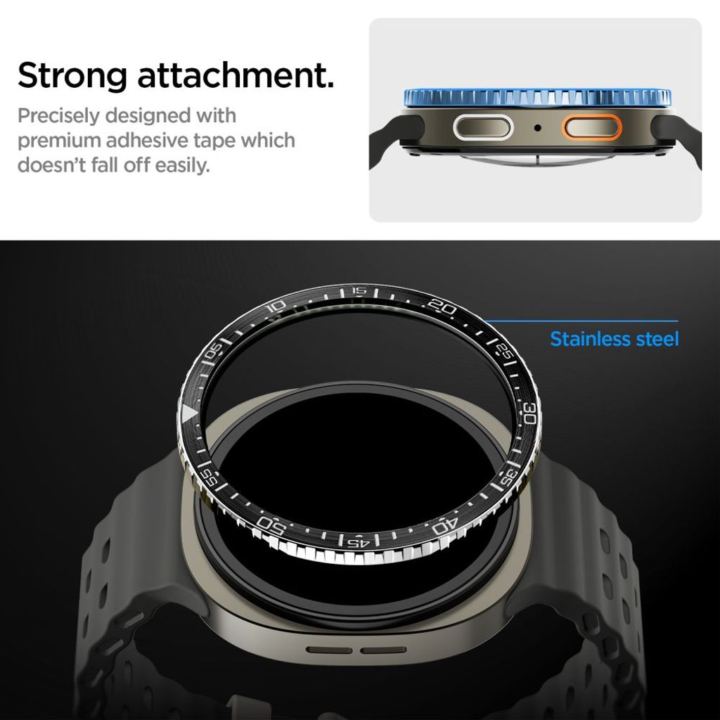 Spigen Tune Diver Samsung Galaxy Watch 8 Bezel - musta