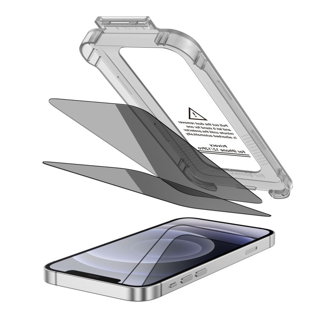 Tech-Protect Quick Set Spy+ iPhone 12/12 Pro Privacy Glass Skærmbeskyttelse 2-Pak