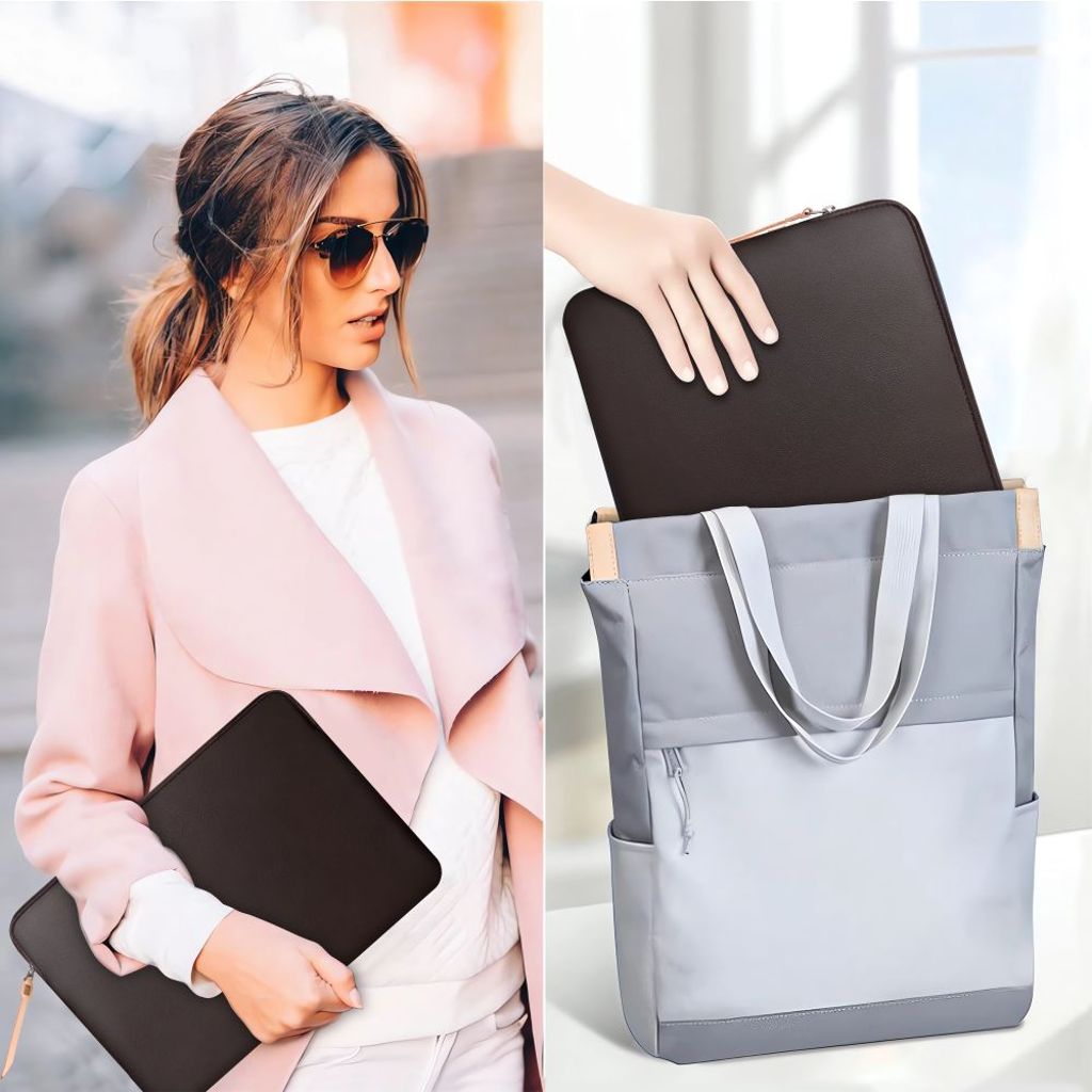 Tech-Protect Fleece laptop sleeve 15-16" – brown