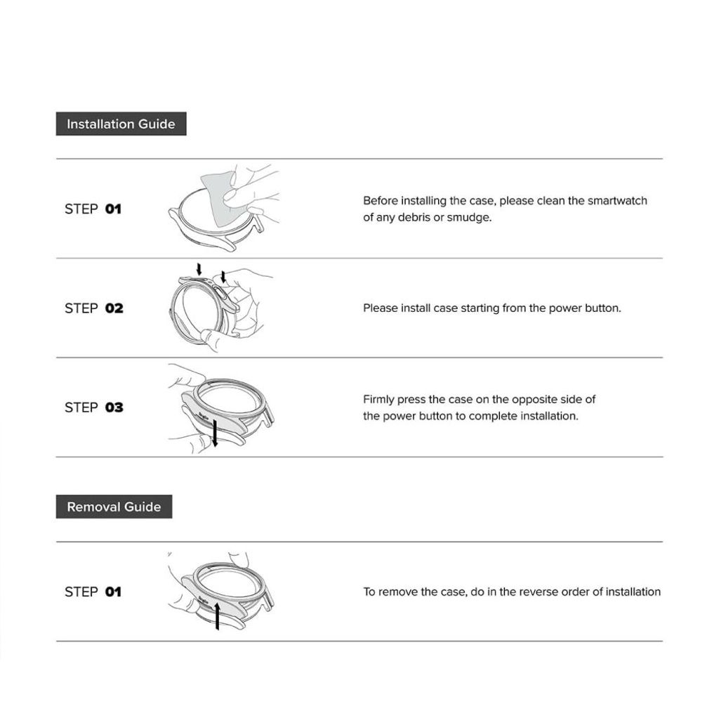 Ringke Slim Kuori Samsung Galaxy Watch 8 40mm, 2-pakkaus - Musta/Läpinäkyvä