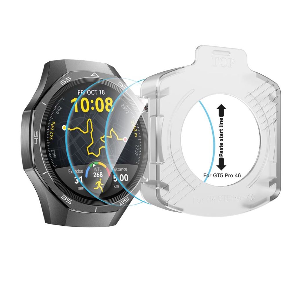 Tech-Protect Easy Set+ Skærmbeskyttelse til Huawei Watch GT 5 Pro, 2-pak