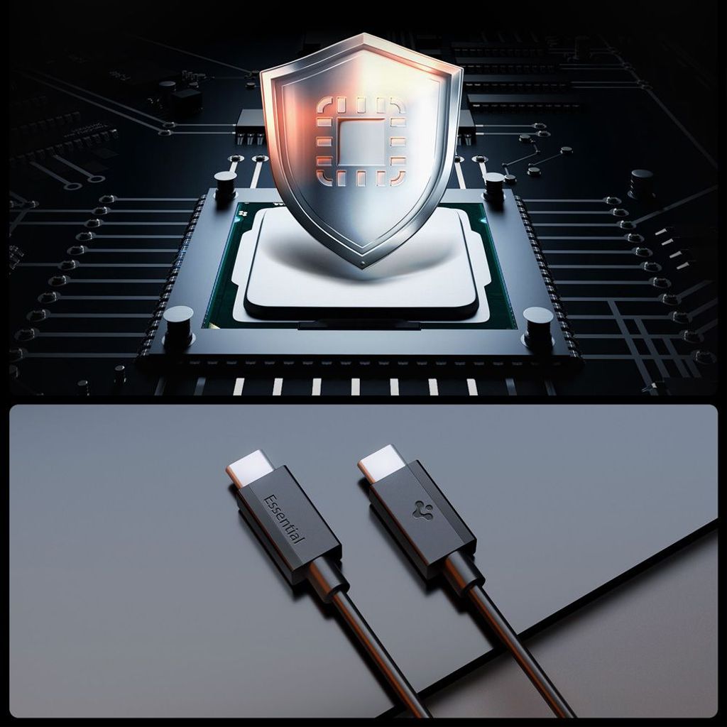 Spigen 60W USB-C - USB-C kaapeli 2m – Musta