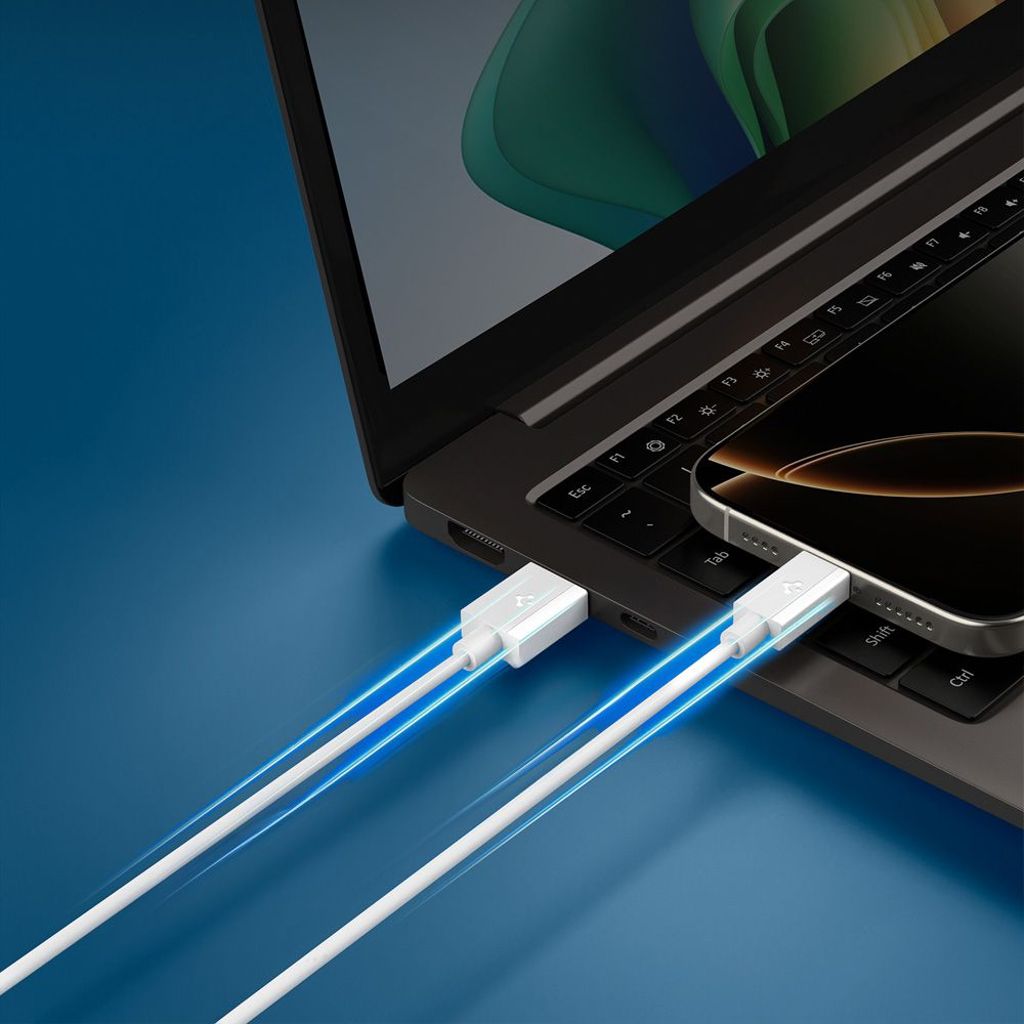 Spigen USB-C-kaapeli 60W 2m – Valkoinen