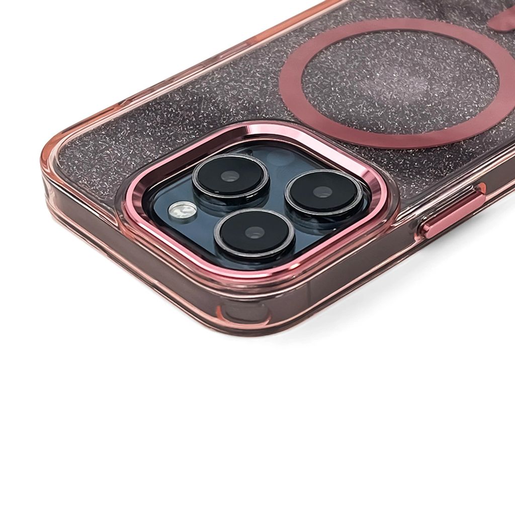 Glitter MagSafe -kuori till iPhone 17 Pro Max - Vaaleanpunainen