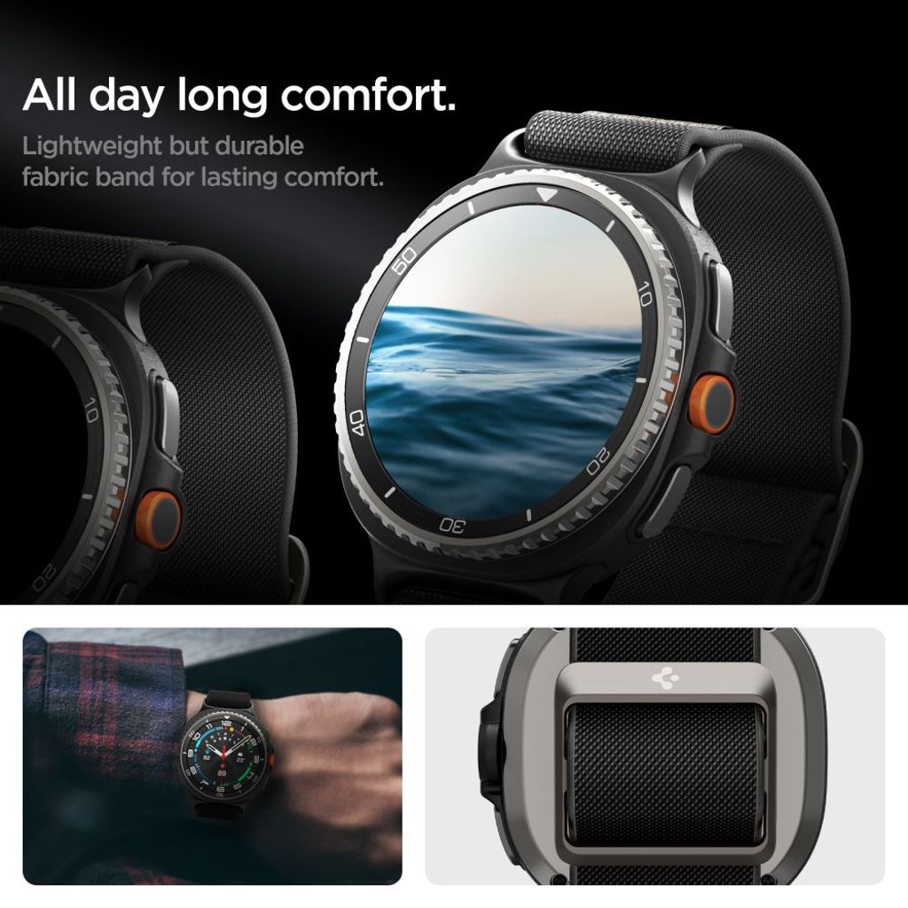 Spigen Fit Lite Urrem til Samsung Galaxy Watch 40/44/46 mm - Sort