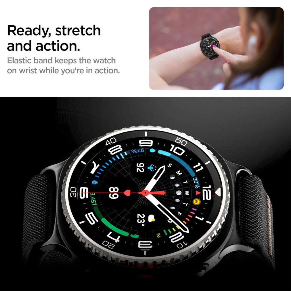 Spigen Fit Lite Urrem til Samsung Galaxy Watch 40/44/46 mm - Sort