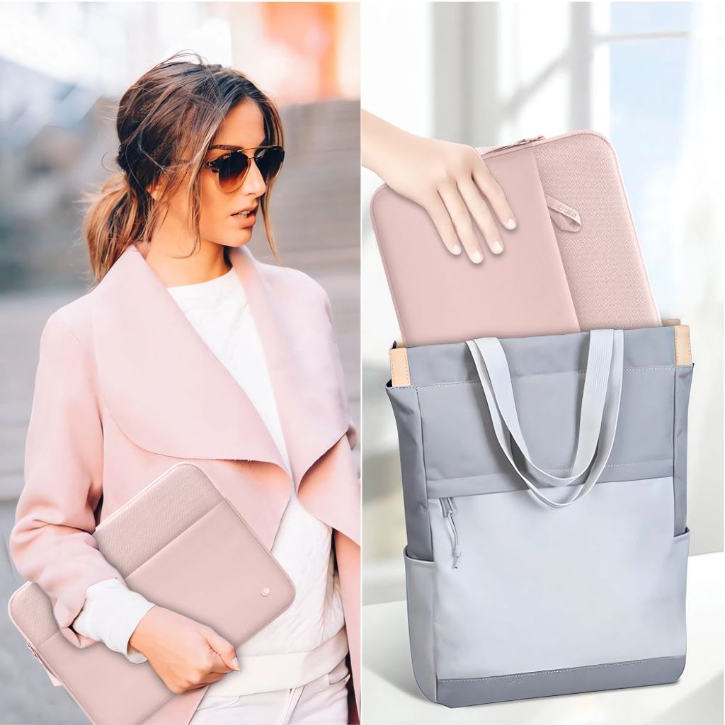 Tech-Protect Sleeve kannettavan tietokoneen suoja 15–16" – Vaaleanpunainen