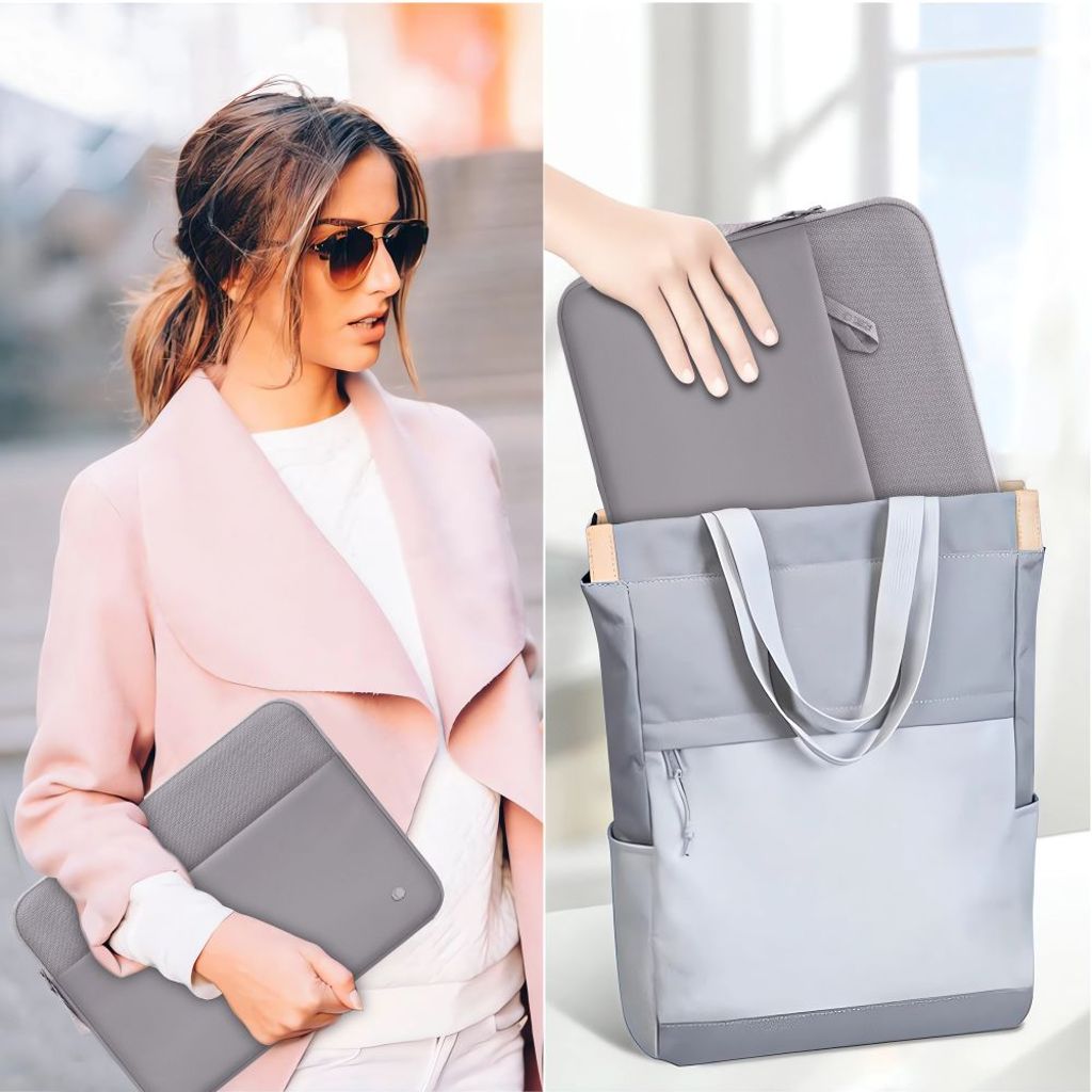 Tech-Protect Sleeve kannettavan kotelo 15–16" – Harmaa