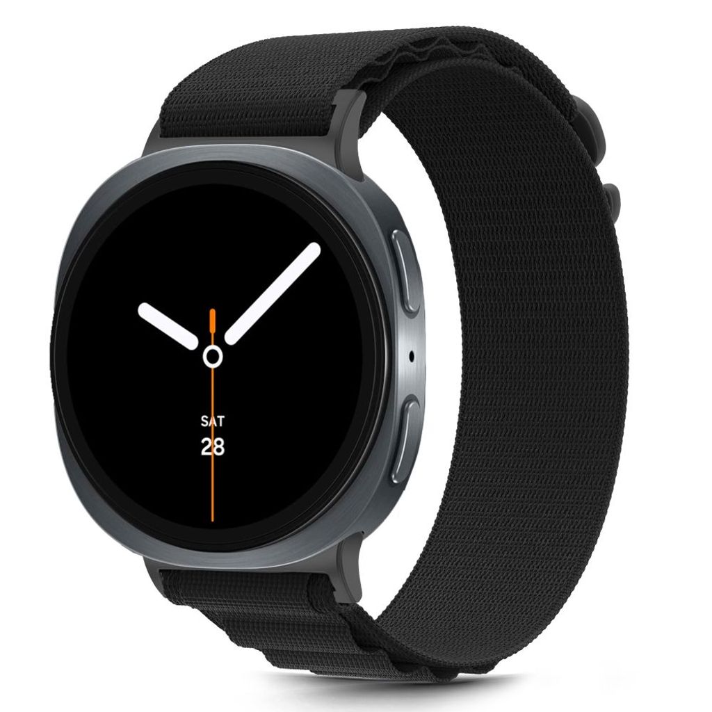 Tech-Protect Nylon Stripe Urrem til Samsung Galaxy Watch 40/44/46 mm - Sort