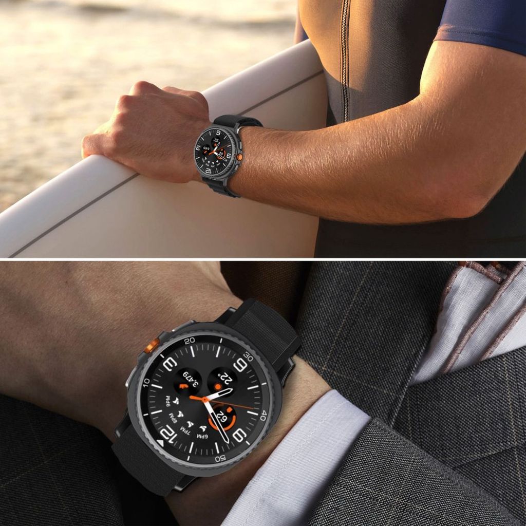 Tech-Protect Nylon Stripe Urrem til Samsung Galaxy Watch 40/44/46 mm - Orange