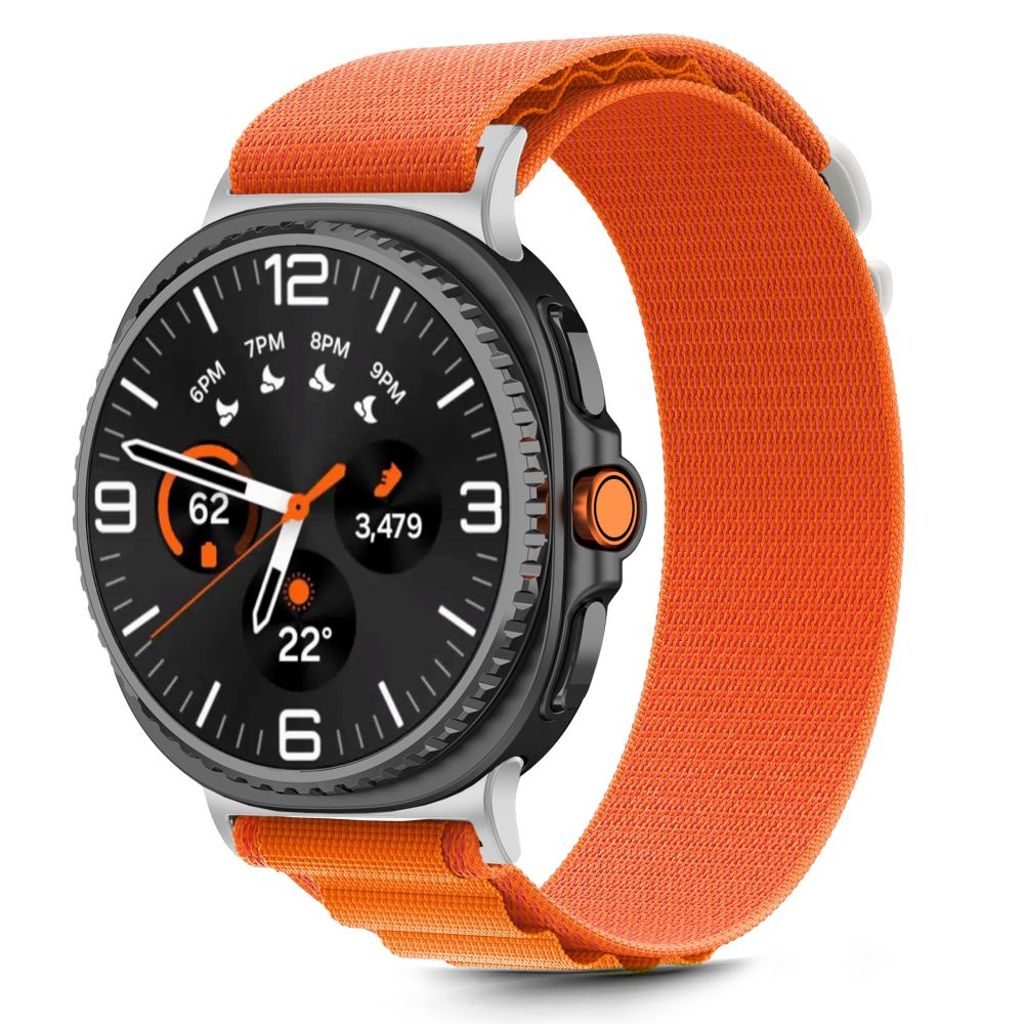 Tech-Protect Nylon Stripe Urrem til Samsung Galaxy Watch 40/44/46 mm - Orange