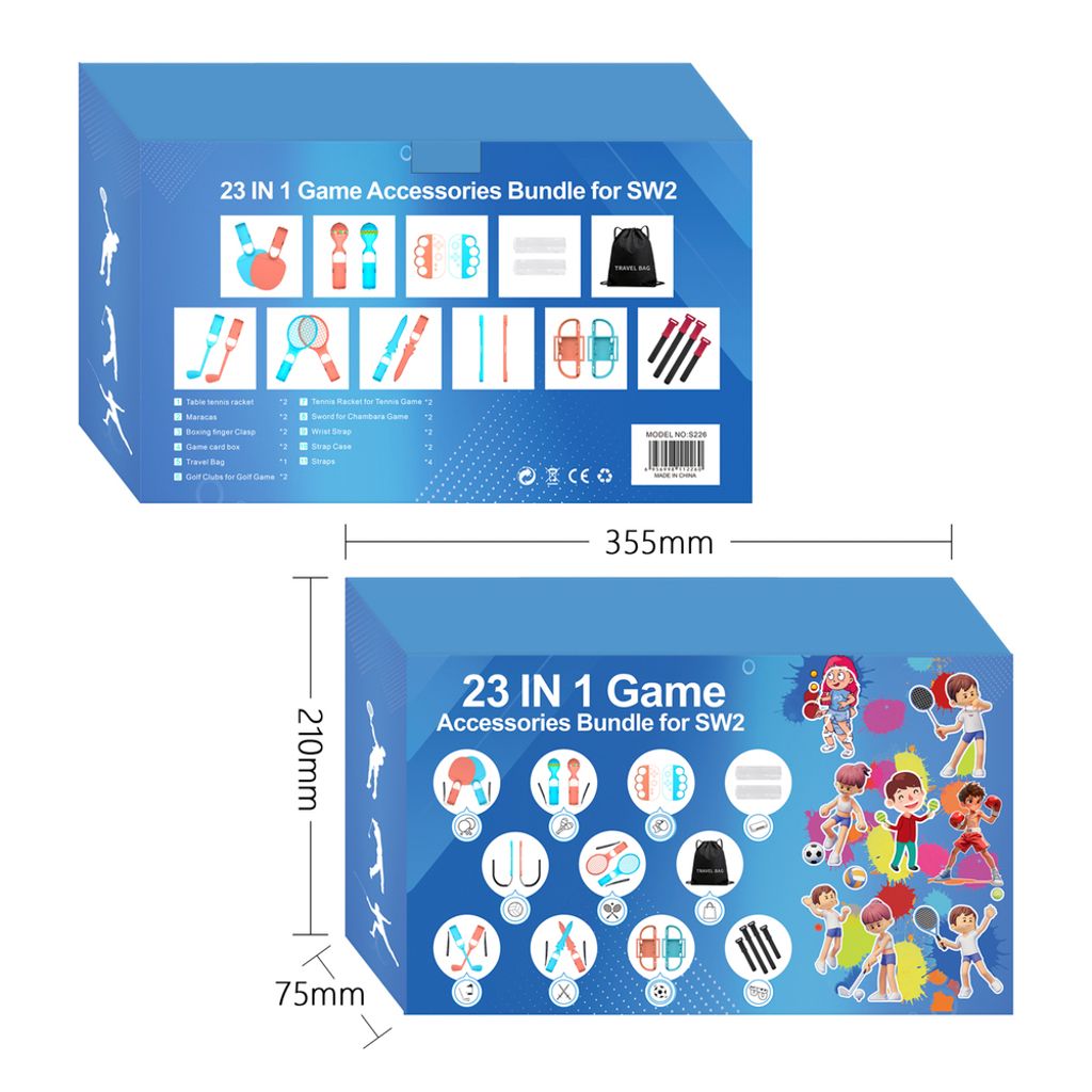 23-in-1 -lisävarustesetti Nintendo Switch 2:lle - oranssi/sininen