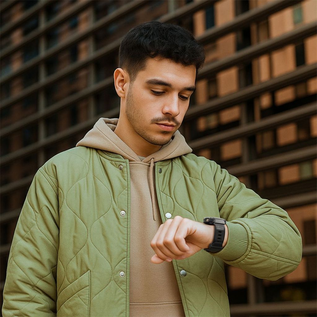 Spigen Rugged Armor Pro Klokkereim & Deksel til Samsung Galaxy Watch 8 44mm - Svart