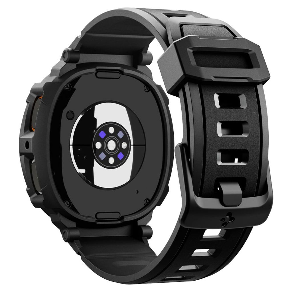Spigen Rugged Armor Pro Klokkereim & Deksel til Samsung Galaxy Watch 8 44mm - Svart