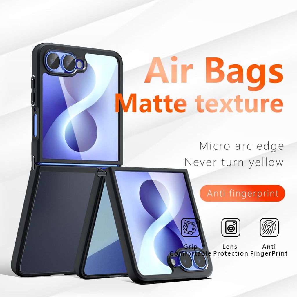 Samsung Galaxy Z Flip8 Mat Cover - Gennemsigtig sort