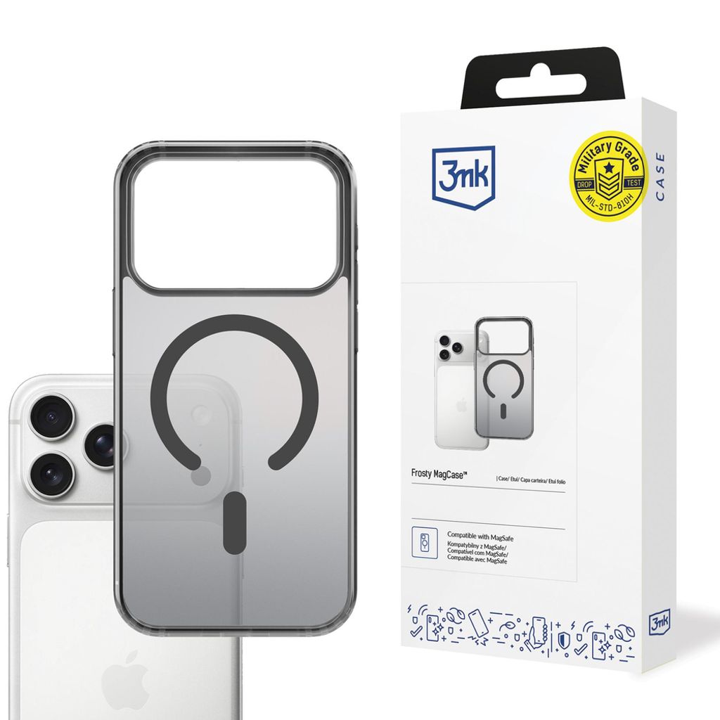 3mk Frosty MagSafe Cover till iPhone 17 Pro - Sort