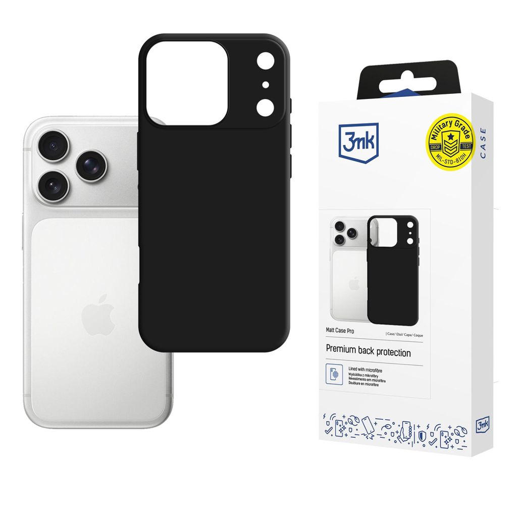 3mk Matt Pro Cover till iPhone 17 Pro - Sort