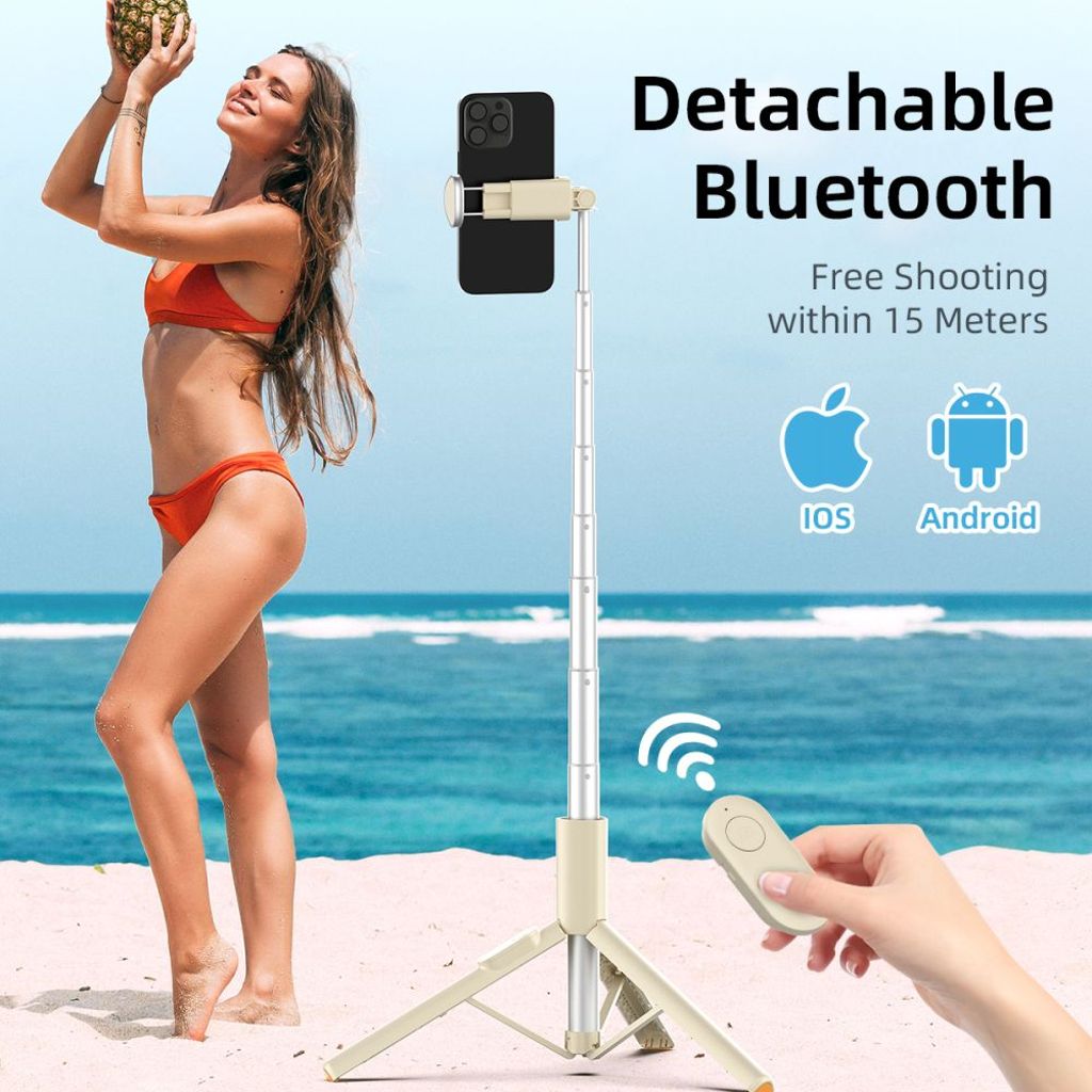 Tech-Protect L09S selfie stick with tripod – beige