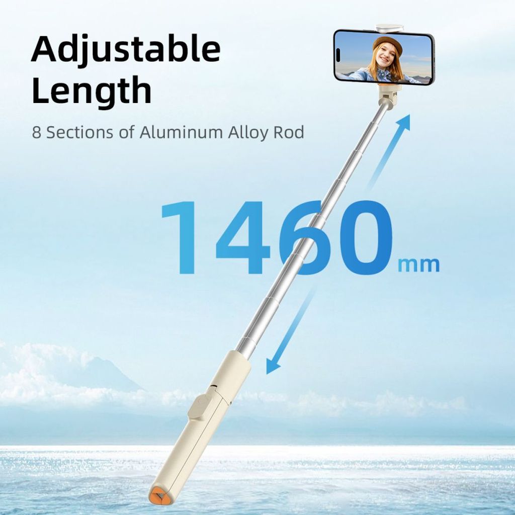 Tech-Protect L09S selfie stick with tripod – beige