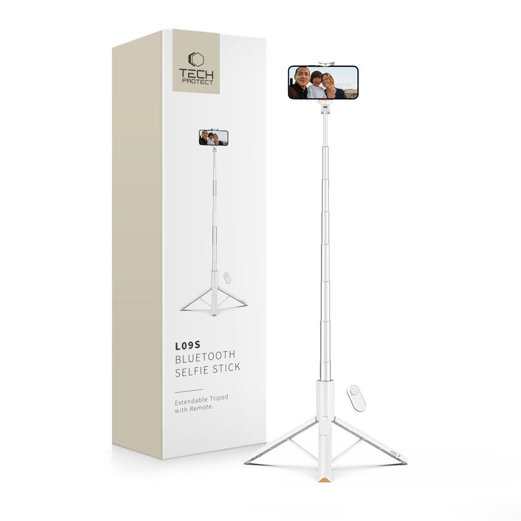 Tech-Protect L09S selfie stick with tripod – white