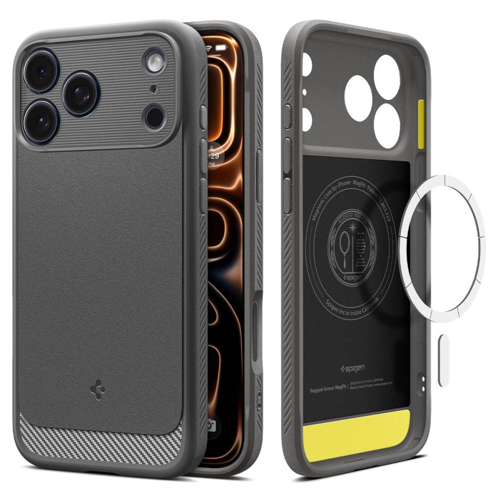 Spigen Rugged Armor MagSafe Cover til iPhone 17 Pro - Grå