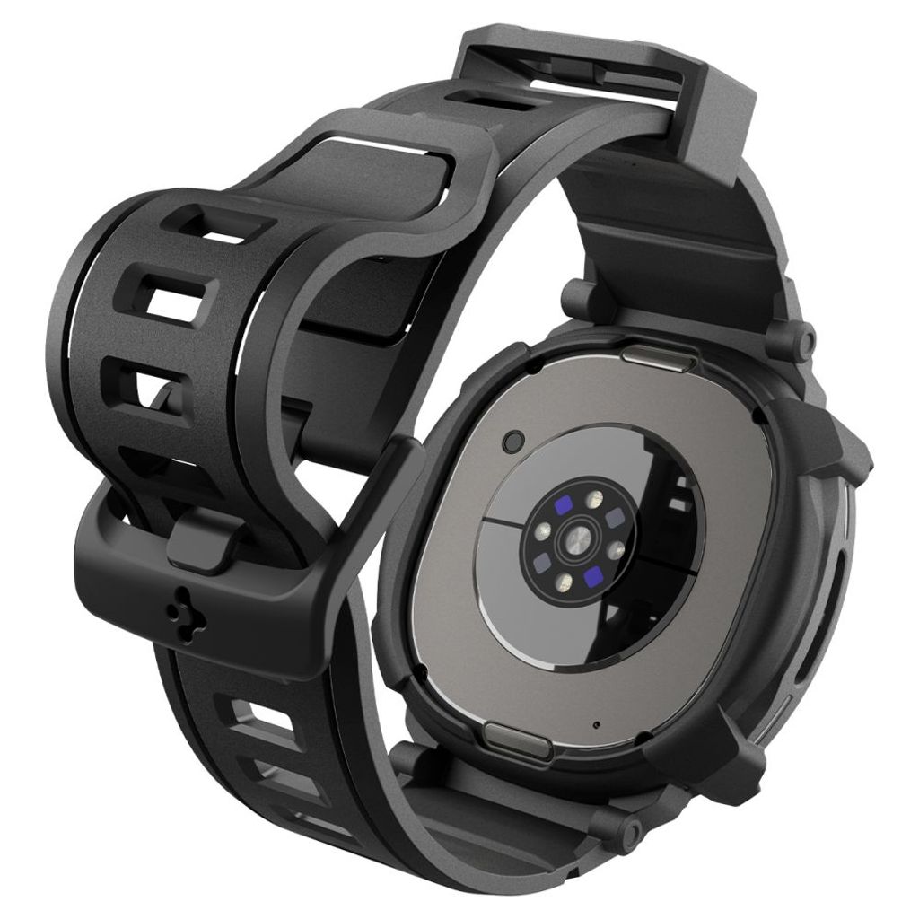 Spigen Rugged Armor Pro Klokkereim & Deksel til Samsung Galaxy Watch 8 Classic 46mm - Svart