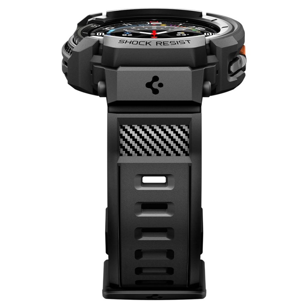 Spigen Rugged Armor Pro Klokkereim & Deksel til Samsung Galaxy Watch 8 Classic 46mm - Svart