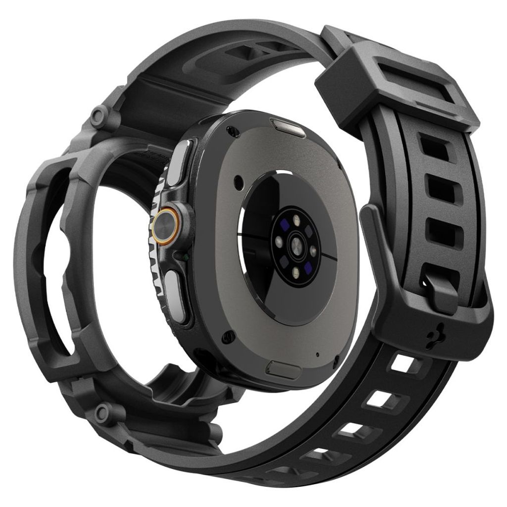 Spigen Rugged Armor Pro Klokkereim & Deksel til Samsung Galaxy Watch 8 Classic 46mm - Svart