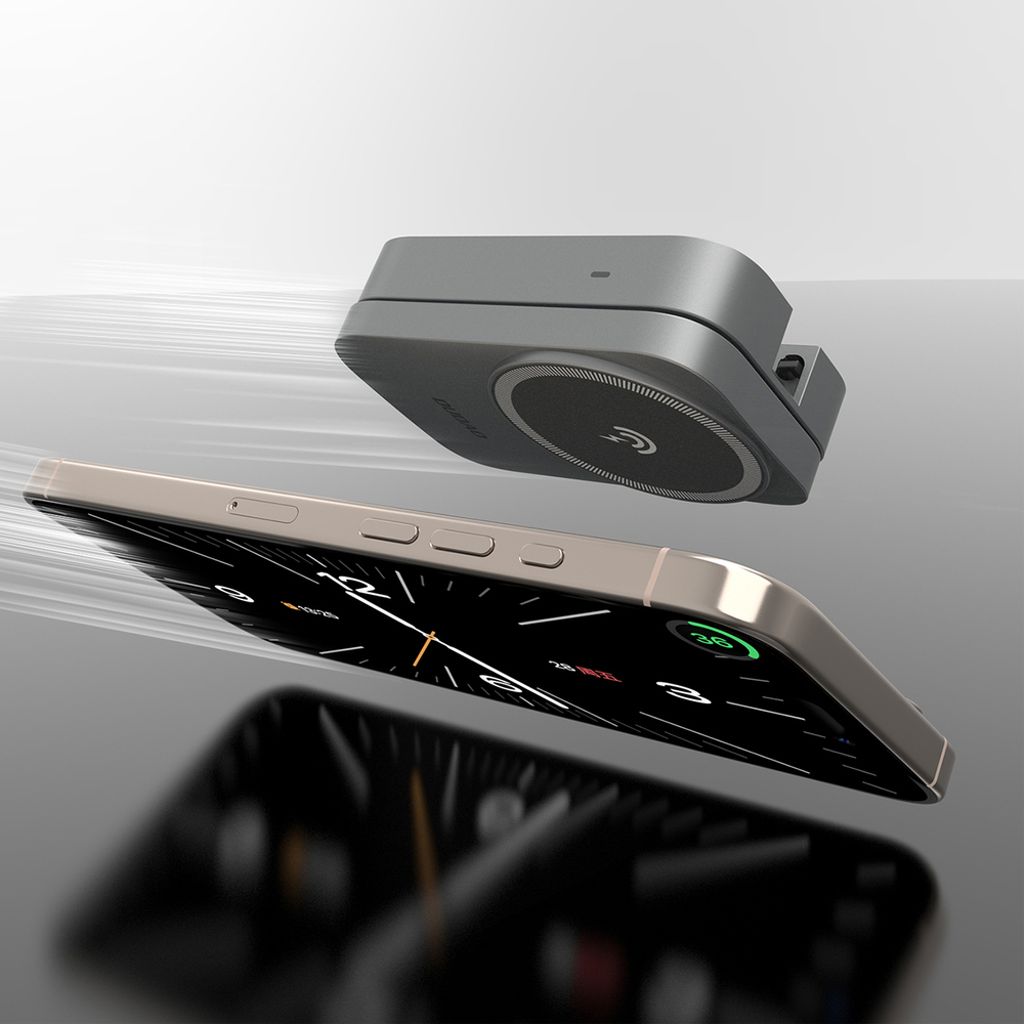 Dudao A11 Max 15W 3-i-1 induktiv laddstation MagSafe-kompatibel – grå