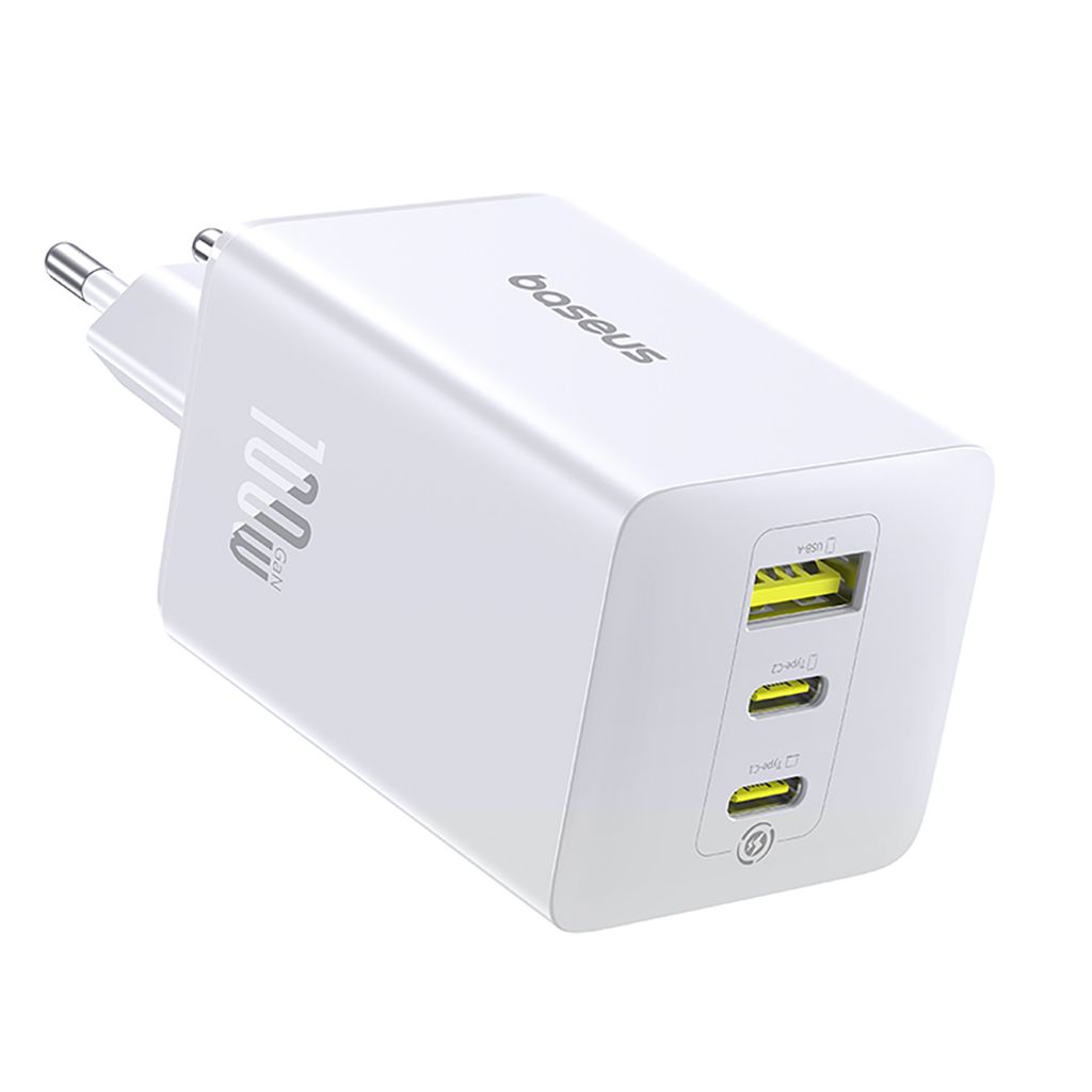 Baseus EnerFill FE11 Väggladdare 100W – 2 x USB-C / USB-A – Vit