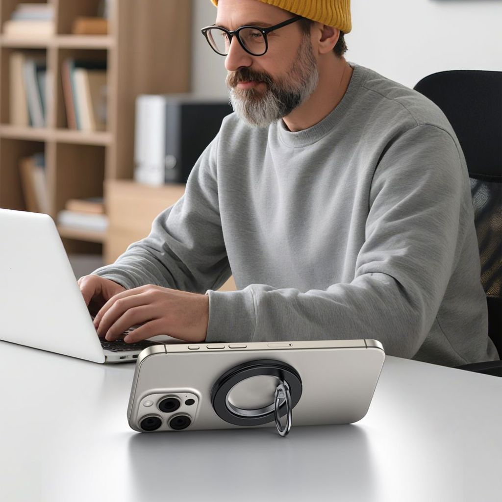 Tech-Protect MMR600 MagSafe-ringhållare för mobiltelefon – Svart