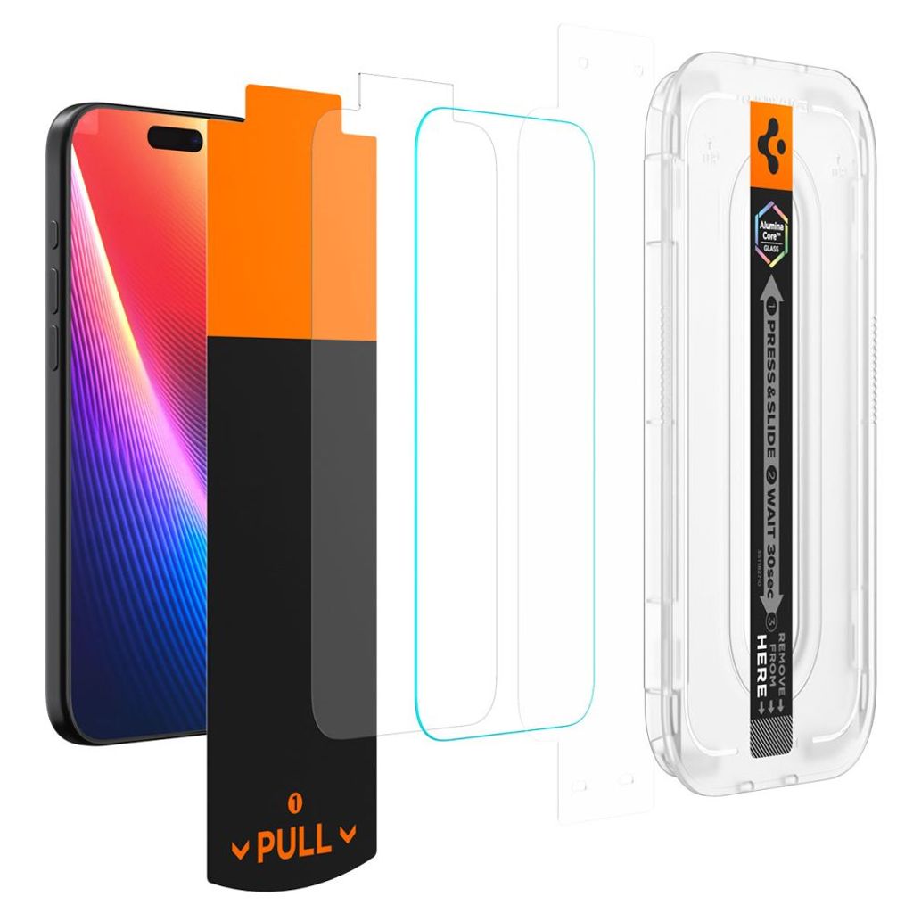 Spigen Glas.TR EZ Fit Pro iPhone 16 Pro/17/17 Pro Skärmskydd Härdat Glas