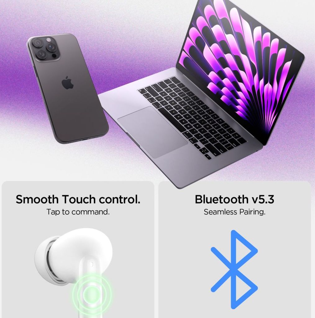 Spigen SA2400 ANC trådlösa hörlurar – svart