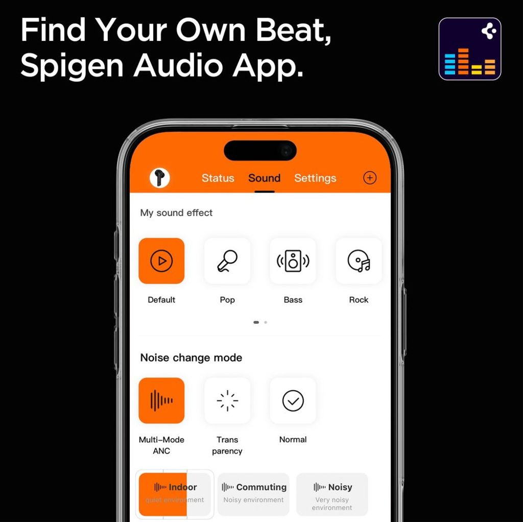 Spigen SA2402 ANC Pro trådlösa hörlurar – svart