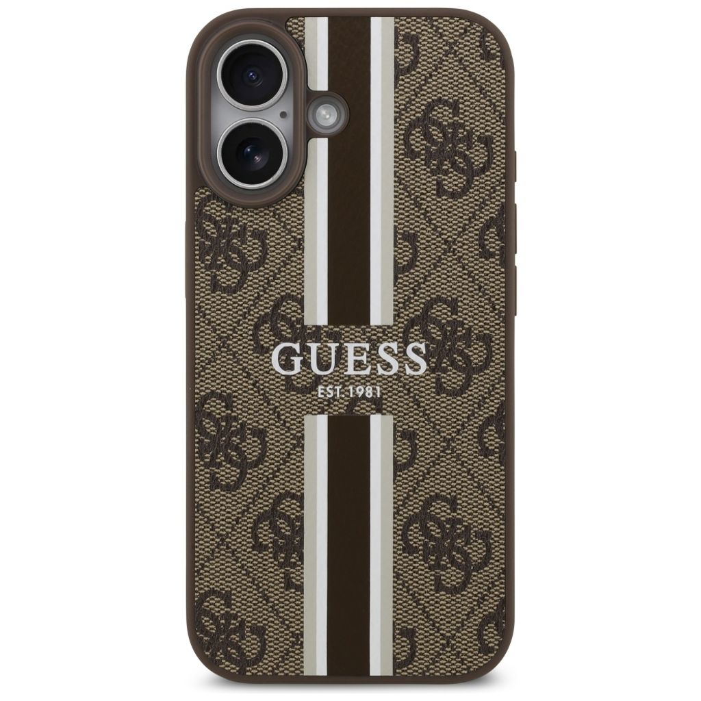 Guess 4G Printed Stripes MagSafe -kuori till iPhone 17 - Ruskea