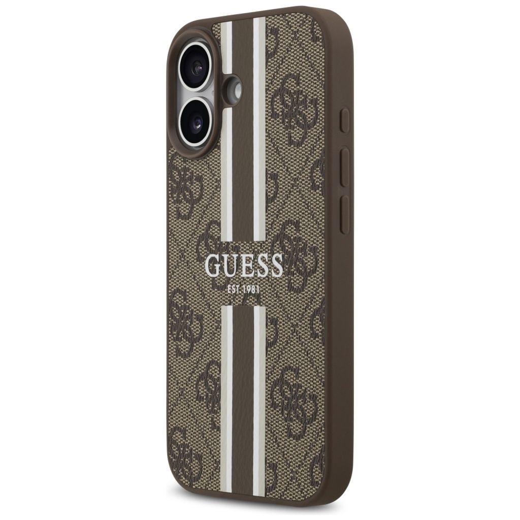 Guess 4G Printed Stripes MagSafe -kuori till iPhone 17 - Ruskea