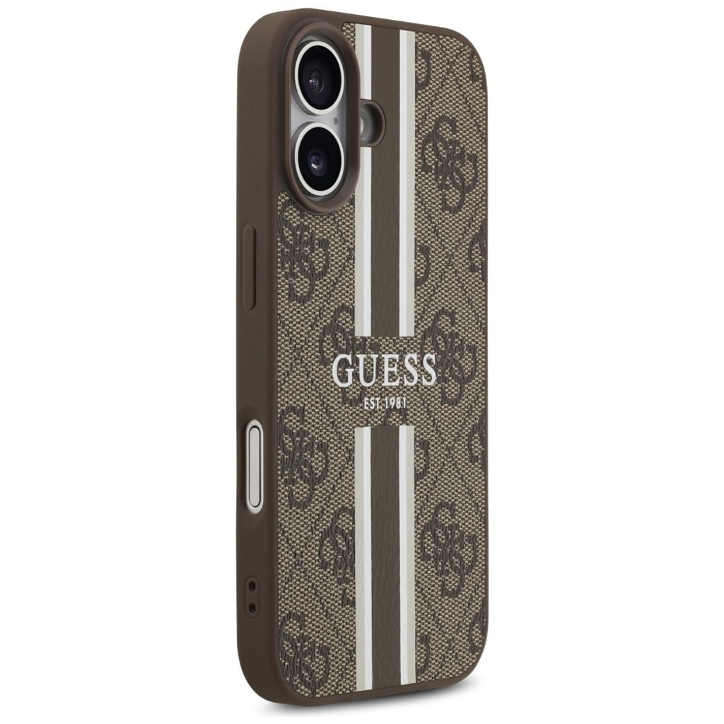 Guess 4G Printed Stripes MagSafe -kuori till iPhone 17 - Ruskea