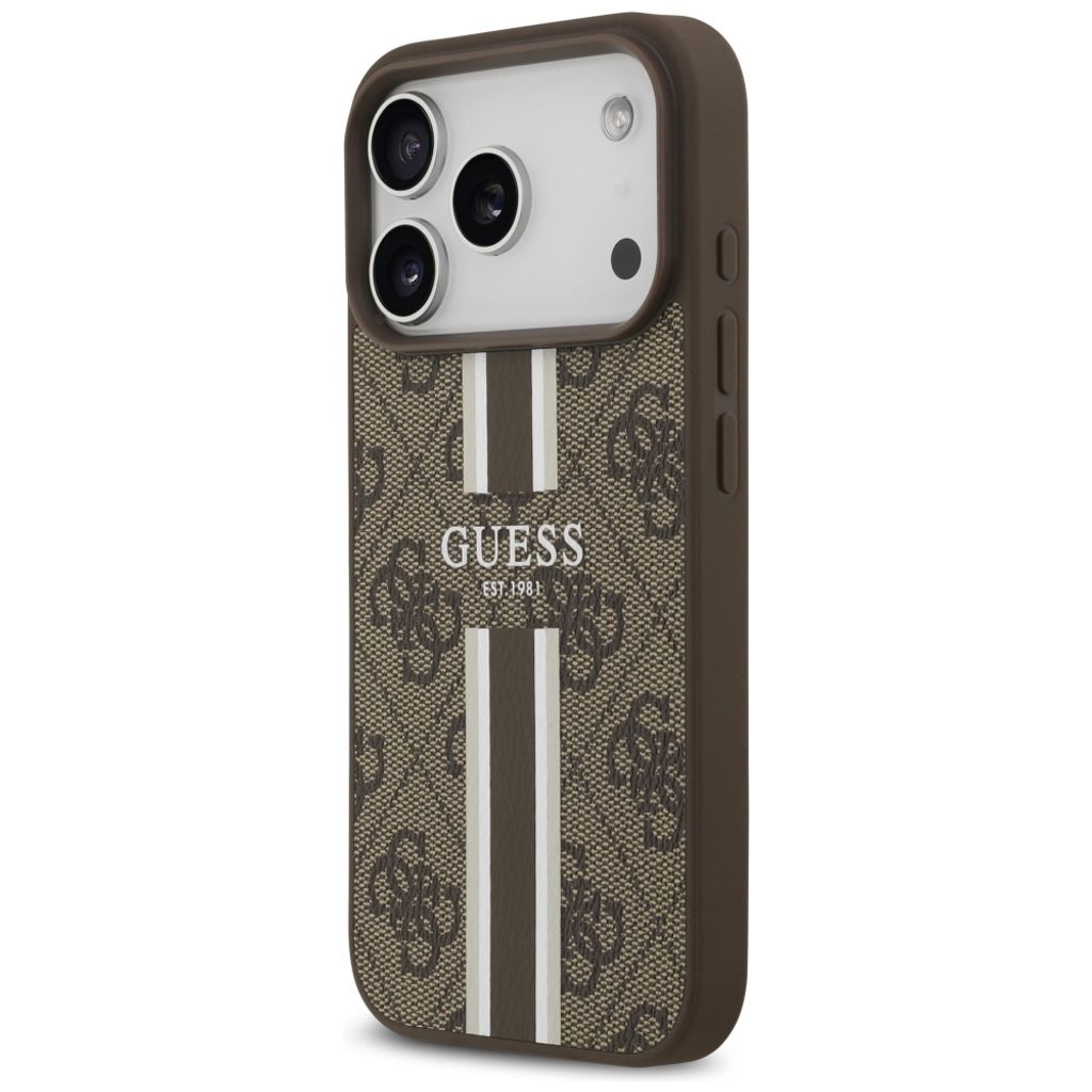 Guess 4G Printed Stripes MagSafe -kuori till iPhone 17 Pro - Ruskea