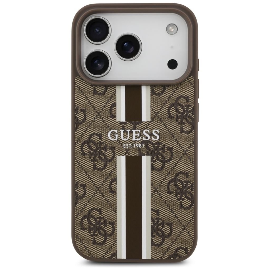 Guess 4G Printed Stripes MagSafe -kuori till iPhone 17 Pro - Ruskea