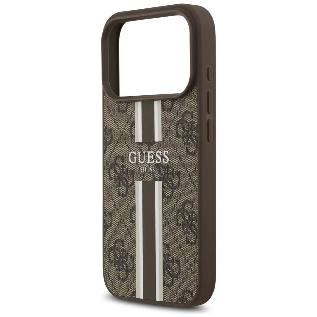 Guess 4G Printed Stripes MagSafe -kuori till iPhone 17 Pro - Ruskea