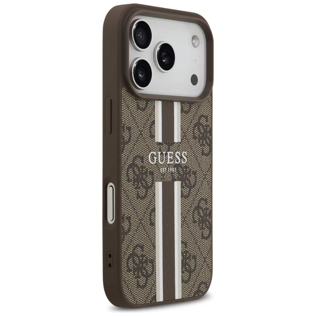 Guess 4G Printed Stripes MagSafe -kuori till iPhone 17 Pro - Ruskea