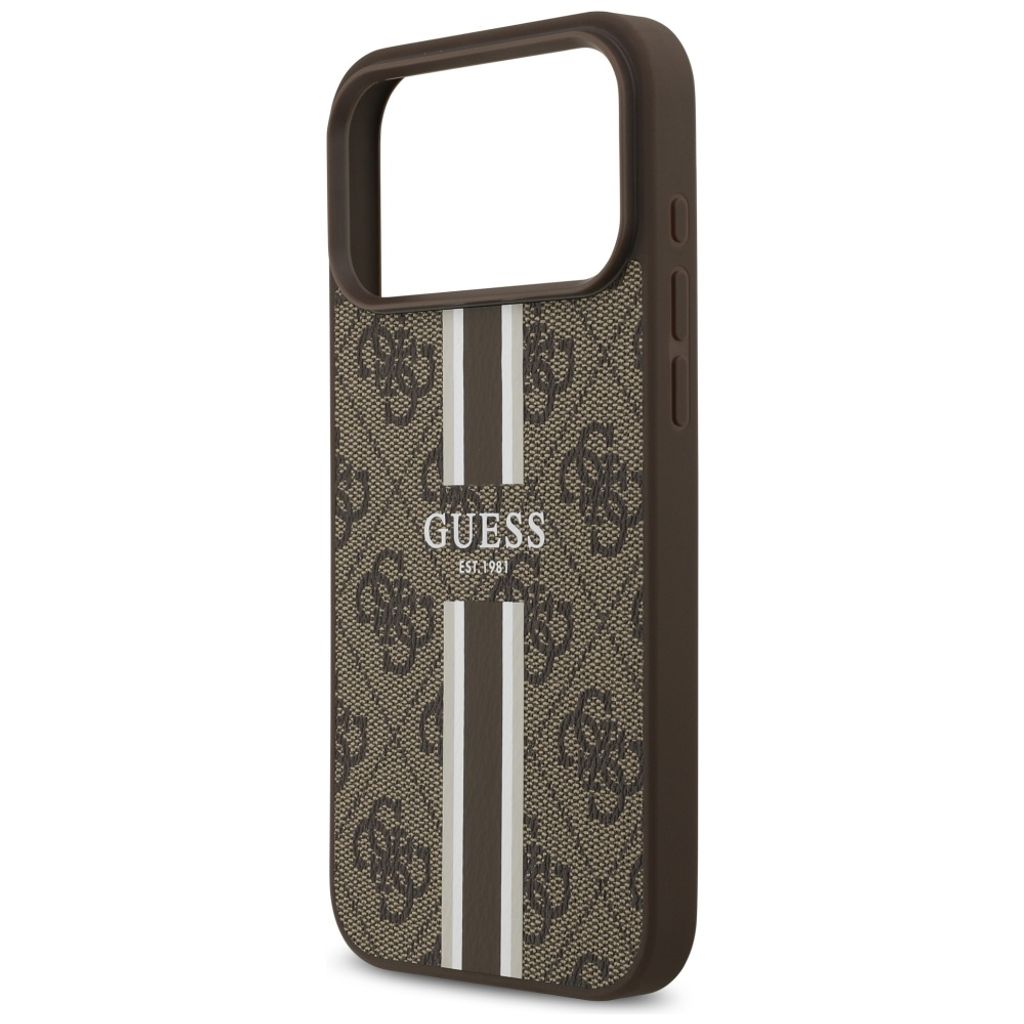 Guess 4G Printed Stripes MagSafe -kuori till iPhone 17 Pro Max - Ruskea