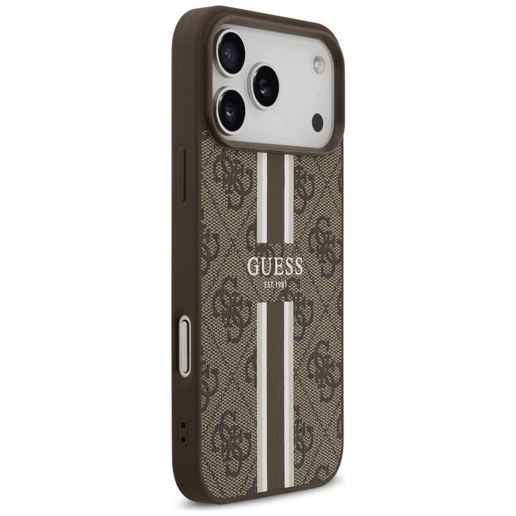 Guess 4G Printed Stripes MagSafe -kuori till iPhone 17 Pro Max - Ruskea