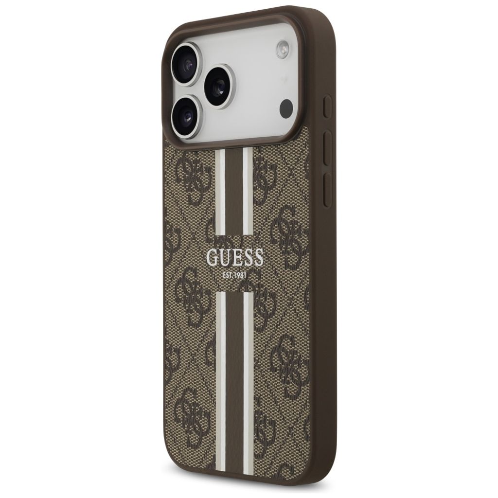 Guess 4G Printed Stripes MagSafe -kuori till iPhone 17 Pro Max - Ruskea