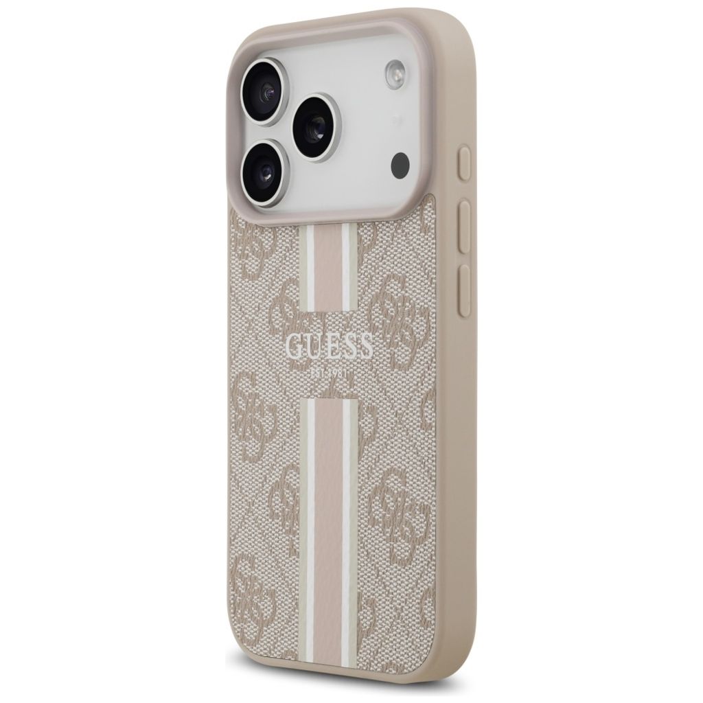 Guess 4G Printed Stripes MagSafe -kuori till iPhone 17 Pro - Vaaleanpunainen
