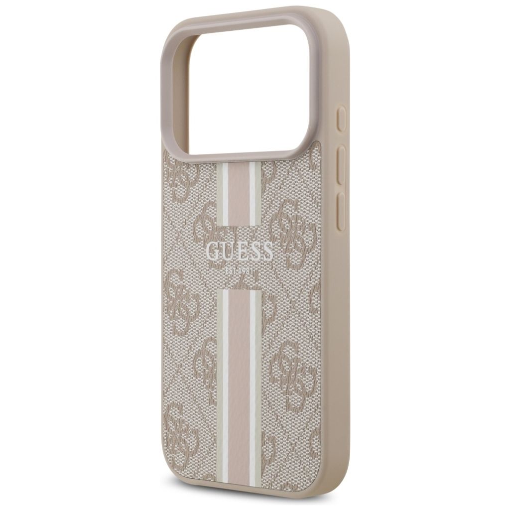 Guess 4G Printed Stripes MagSafe -kuori till iPhone 17 Pro - Vaaleanpunainen