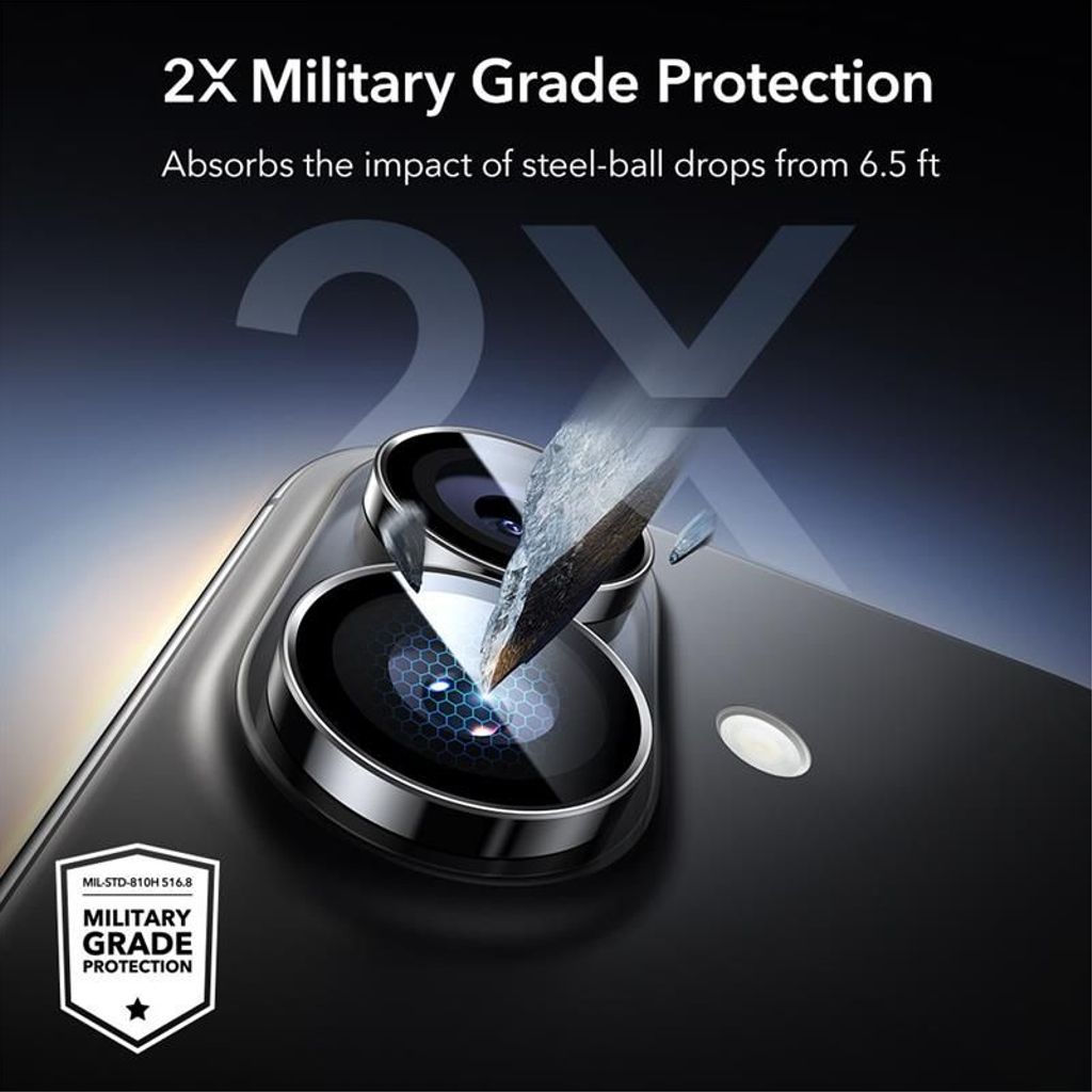 ESR Armorite iPhone 16/16 Plus/17 Linsebeskyttelse - Sort