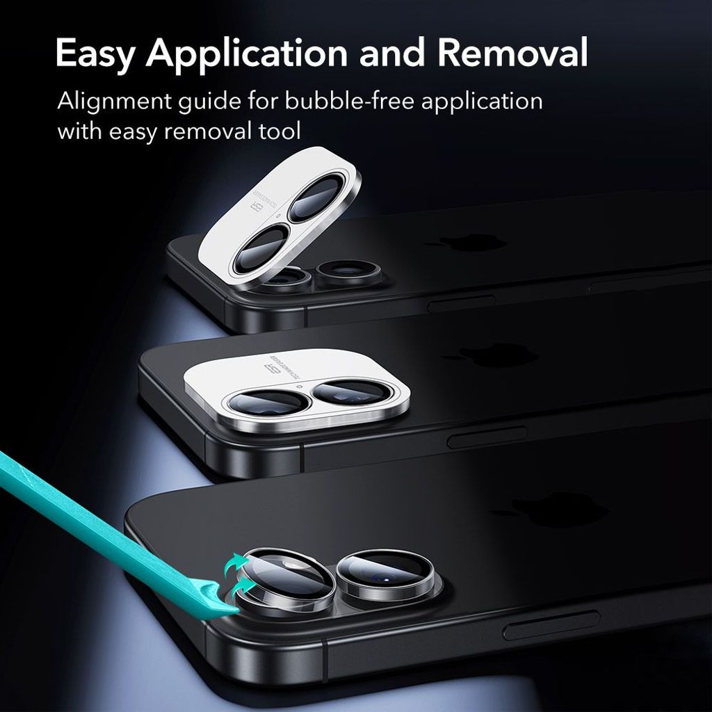 ESR Armorite iPhone 16/16 Plus/17 Linsebeskyttelse - Gennemsigtig