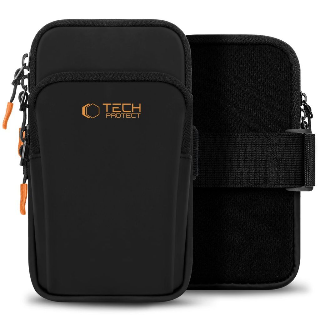 Tech-Protect M7 universal sportarmbandsväska – svart / orange